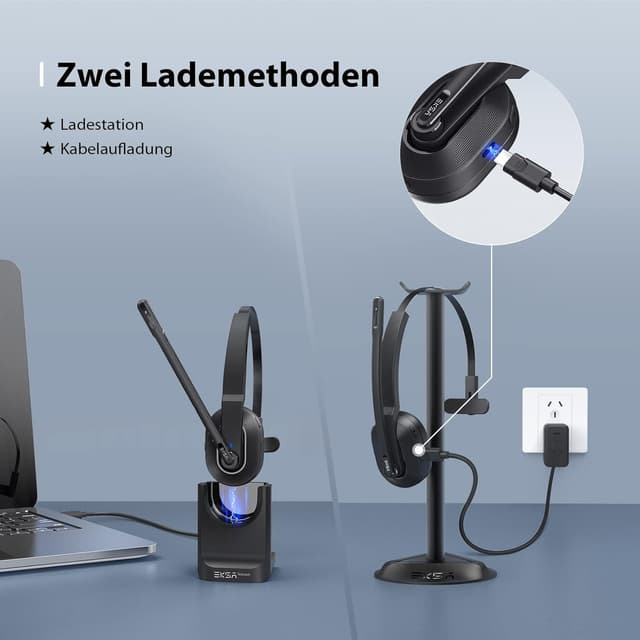 Thumbnail 4 de EKSA H5 Bluetooth Headset 45 Std. Spielzeit