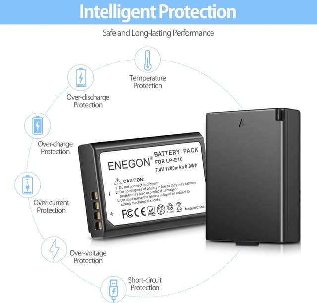 Detalle 2 de ENEGON LP-E10 Batería 1200 mAh (2 unidades)