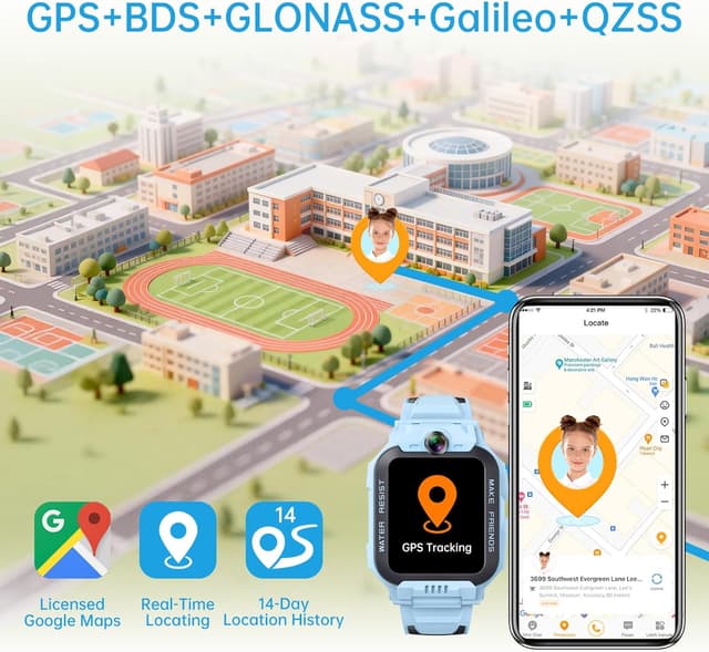 Detalle de imoo Z7 Kids Smart Watch (Z7, Blue) with GPS tracker, video calling and IPX8 swim resistance