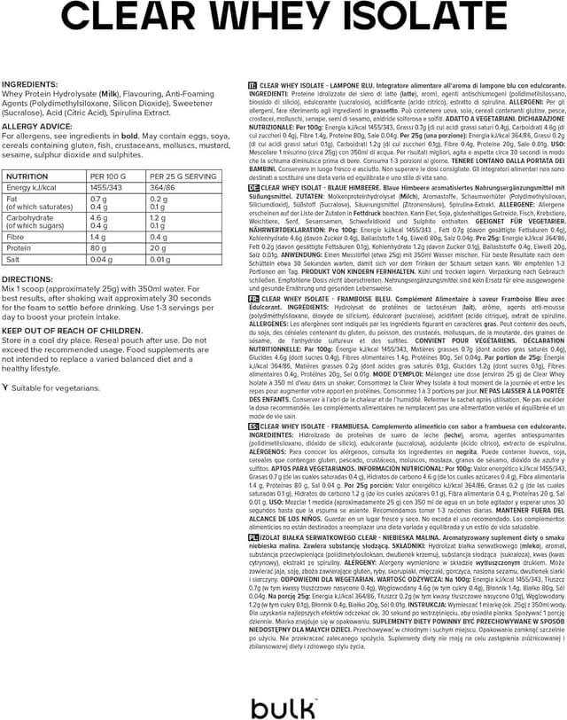 Thumbnail 6 de Bulk Clear Whey Isolate 2kg — 20g protein per serving 🥤