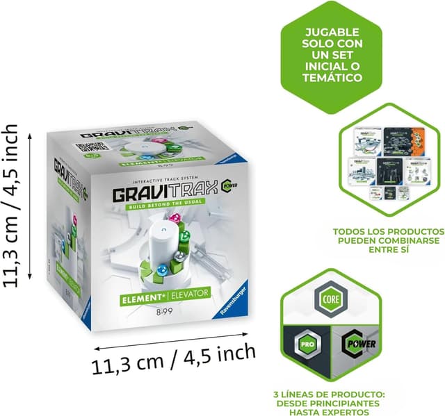 Detalle de Ravensburger Gravitrax Power Elevator, circuito de canicas