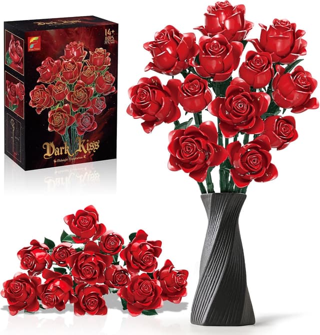 Detalle de Rot Rosenstrauß Bausatz 12 künstliche Rosen