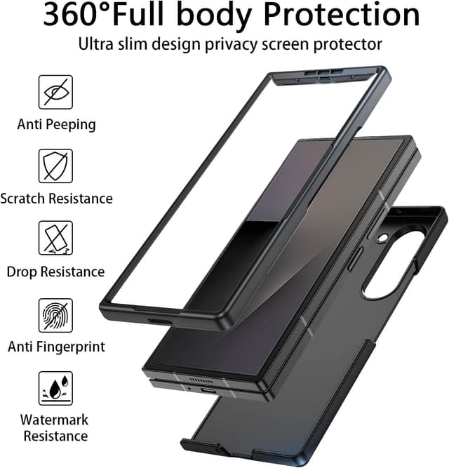 Detalle 2 de WEYNRBOX Magnetische Hülle für Samsung Galaxy Z Fold 7 mit Panzerglas & Kameraschutz (blau) – kompatibel mit MagSafe