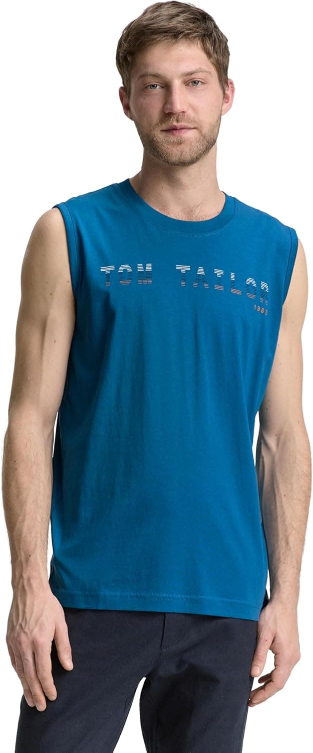 Thumbnail 6 de TOM TAILOR 1046790 canotta uomo basic in cotone con logo stampato