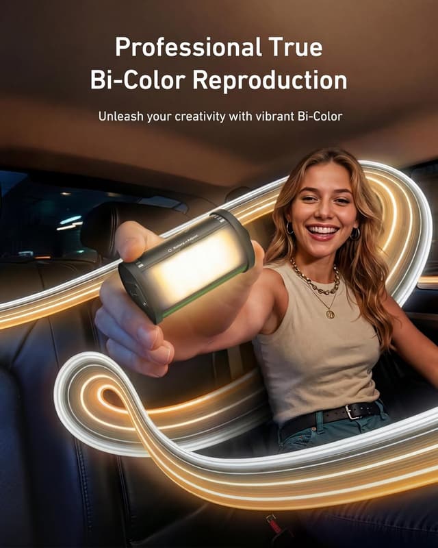 Detalle de TELESIN Magnetic Bi-Colour LED Video Light (Cold Shoe Mount) for DSLR & mirrorless