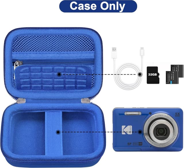 Detalle 2 de Canboc Hard Case for Kodak PIXPRO FZ55/ FZ45/ FZ43/ FZ53 (blue) – case only vlogging camera bag