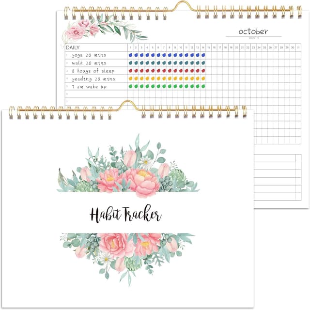 Detalle de Habit tracker calendar 12 months 8 x 10