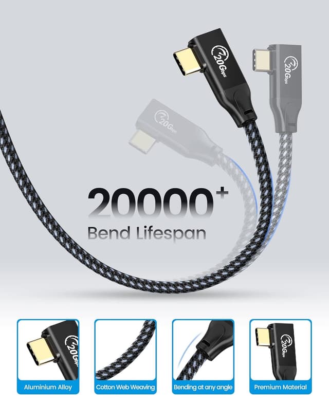 Detalle de ORICO USB‑C auf USB‑C Kabel (1 m) mit 20 Gbps, 100 W und 4K@60 Hz