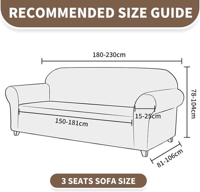 Detalle de Ystyle copridivano 3 posti beige 180-230 cm