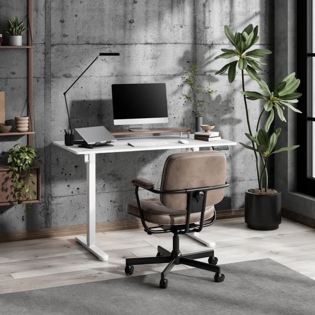 Detalle 2 de sense7 NOJO Light escritorio de oficina regulable eléctrico 120x60 en blanco