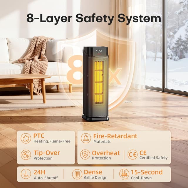 Thumbnail 5 de QEXREED Heater 2000W PTC electric heater with remote