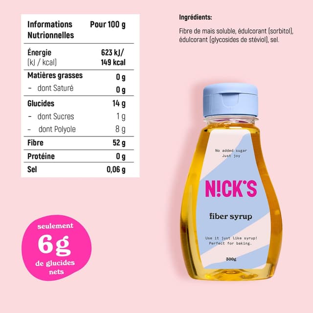 Thumbnail 1 de N!CK'S Fiber Syrup sirop de fibres 300 g đŻ
