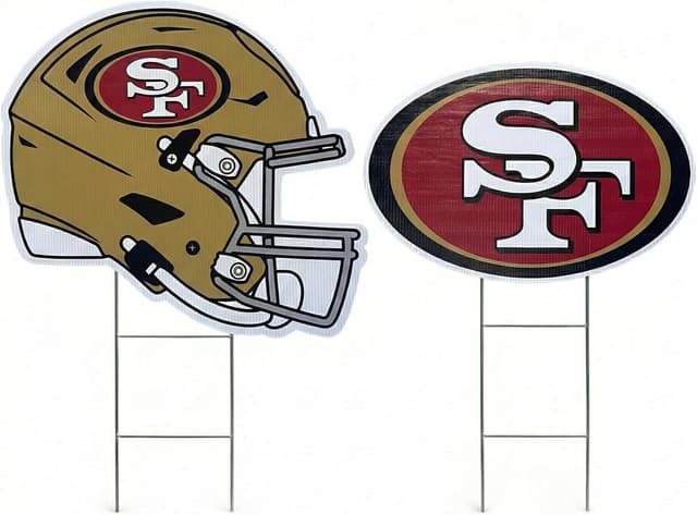 Proformance Home NFL Logo & Helmet 2-Pack Yard Sign Set (San Francisco 49ers)