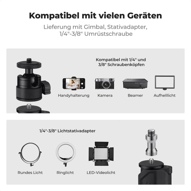 Detalle 1 de K&F CONCEPT Kamera-Tischhalterung 3 kg