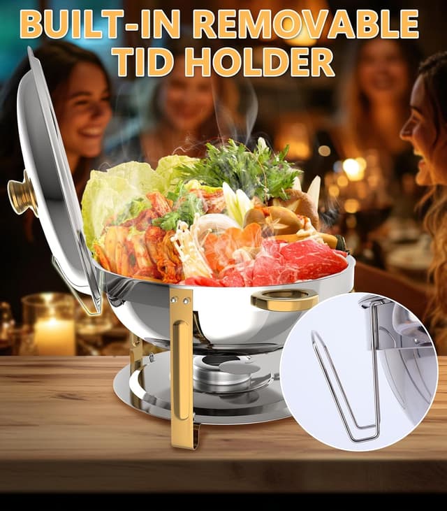 Thumbnail 6 de Beviliu 8QT Chafing Dishes for Buffet (4-Pack) — Ultra-Large Capacity Warming Trays for Parties & Catering