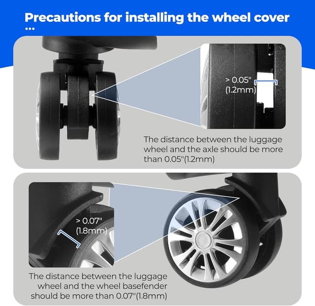 Thumbnail 6 de Silikon Gepäckradabdeckungen 8er Set für 2,4 Zoll