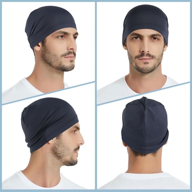 Detalle de WTACTFUL cooling skull caps (1 or 2 pack) – breathable 3D mesh headwear for running, cycling & gym