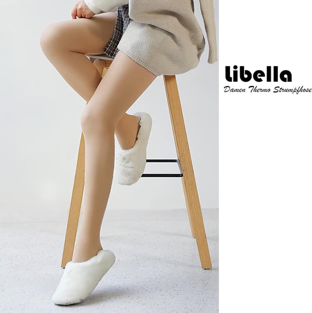 Detalle de Libella collant termico donna con fodera interna invernale caldo coprente, treggings senza cuciture e vita alta