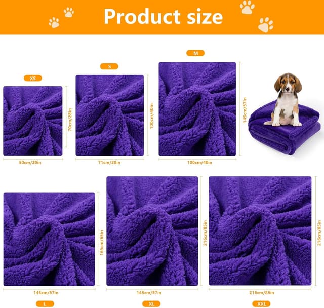 Detalle 2 de Maidewow Waterproof Dog Blanket in Purple – reversible leakproof pet throw for couch, bed and travel (XL)