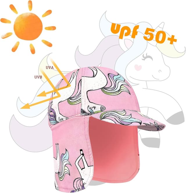 Detalle 2 de Kids Legionnaires Sun Hat with Neck Flap – UPF 50+ quick-drying swim cap by Gifts Treat