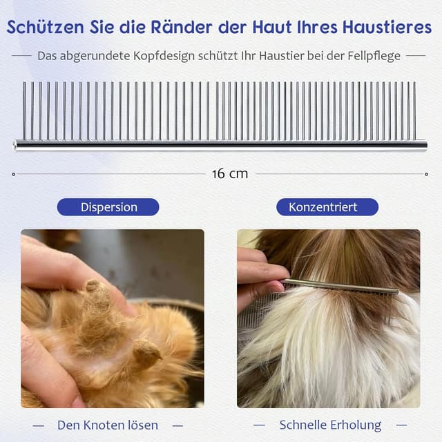 Detalle 2 de Professional stainless steel one-piece dog grooming scissors with safety round tip (4CR) – titanium coated grooming shears, pink