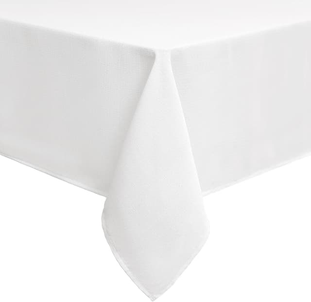 Detalle de smiry Leinenoptik Tischdecke mit Lotuseffekt, abwaschbar, eckig 140 x 180 cm (weiß)