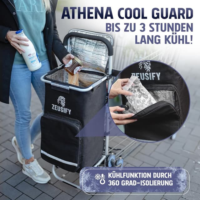 Detalle 1 de Zeusify Einkaufstrolley XXL 50 l Kühlfach