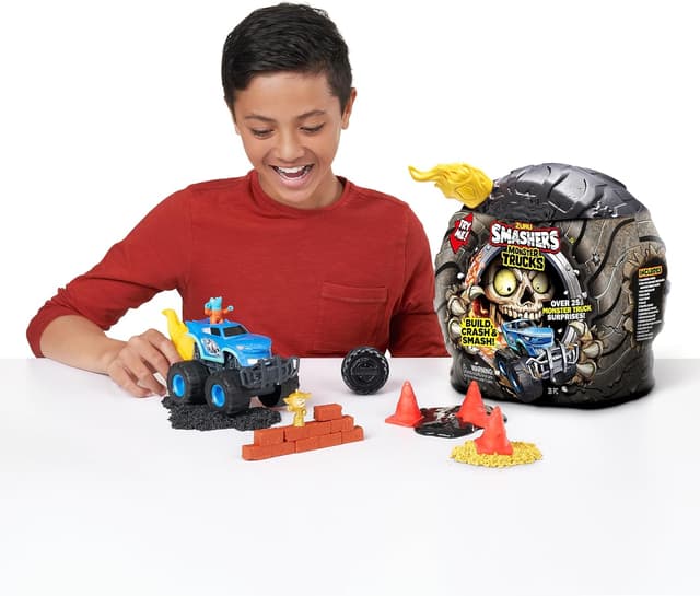 Detalle 2 de ZURU Smashers Monster Truck Surprise Dino Drifter: 25 sorprese con ruote da schiacciare e mini personaggi