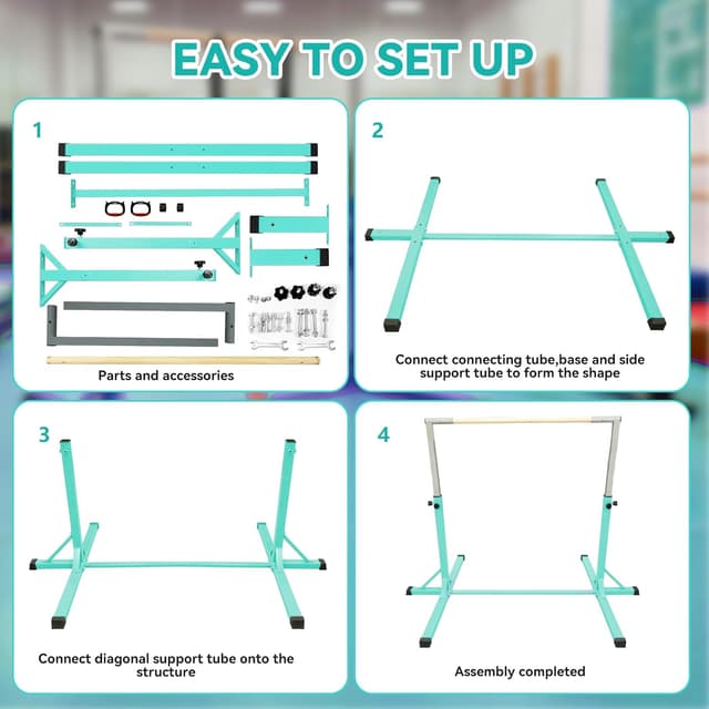Detalle 2 de Reckstange Kinder Indoor Outdoor – Turnreck mit 13 Höhen