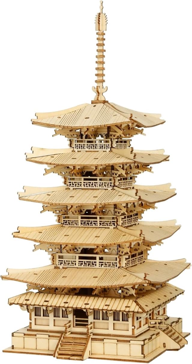 Detalle de Rolife Puzzle 3D Pagoda de 5 Pisos 🏯 Juego de Construcción Decorativo