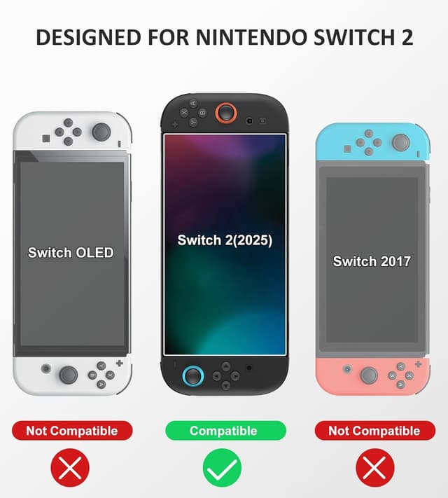 Detalle 2 de GAMSINGY Switch 2 Panzerglas-Schutzfolie (9H) – Schutzglas für Nintendo Switch 2 2025, 2 Stück