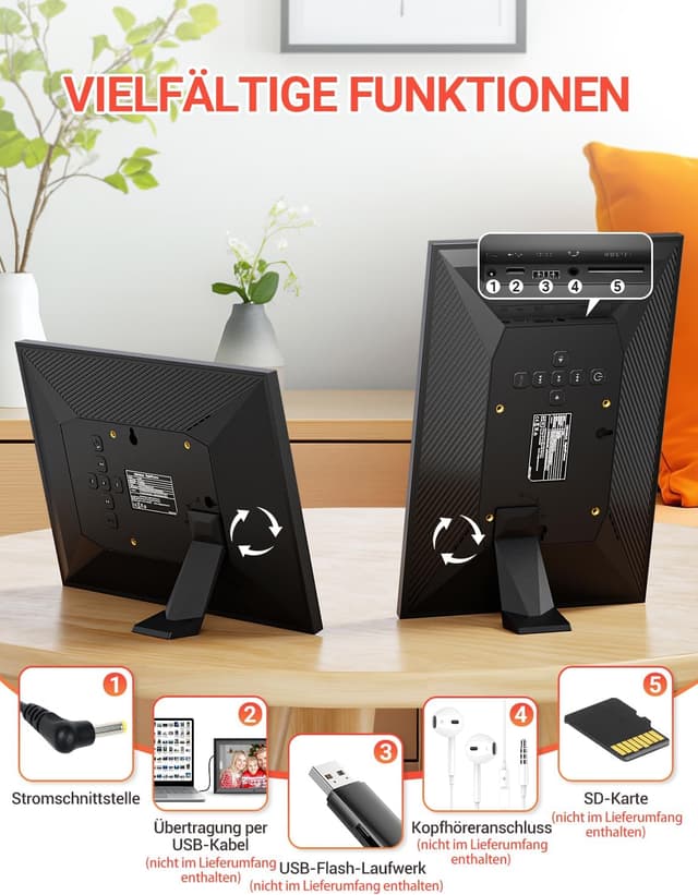 Thumbnail 6 de OBVHNUA Digitaler Bilderrahmen 10,1 Zoll