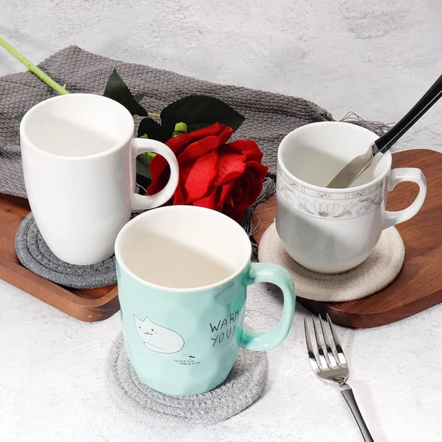 Detalle 2 de 6/8 Pcs Vintage Round Woven Coasters with Absorbent Cotton Rope (4.3 inch) – Boho table protection