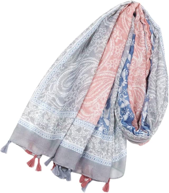 Detalle de MAIRY Women Long Soft Warm Tartan Tassel Scarf (180 x 90cm) for shawl, wrap and neck styling