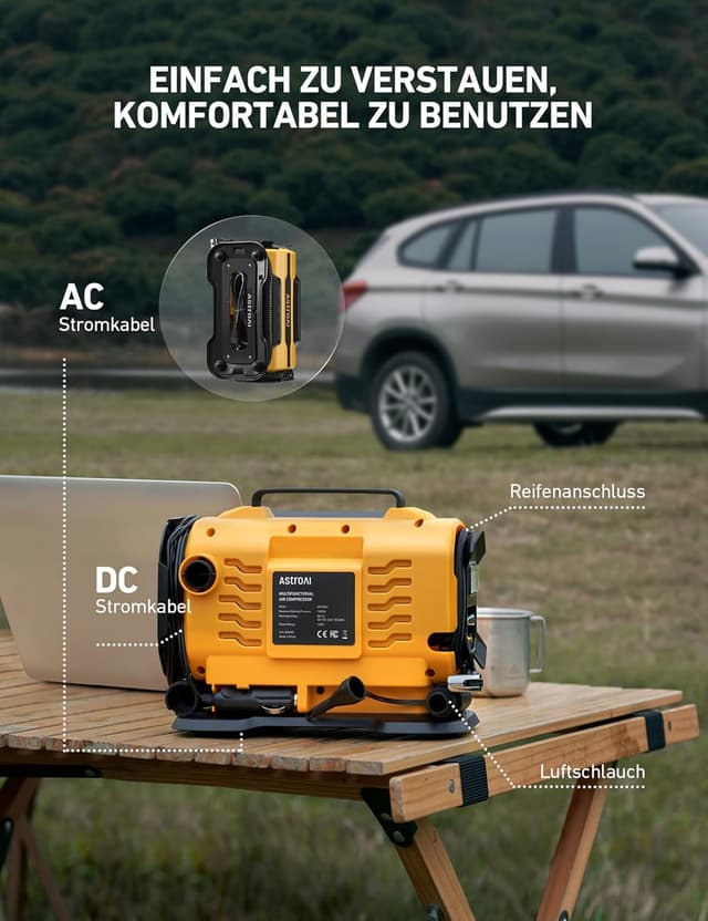 Thumbnail 6 de AstroAI Kompressor Auto 12V/230V – 150 PSI