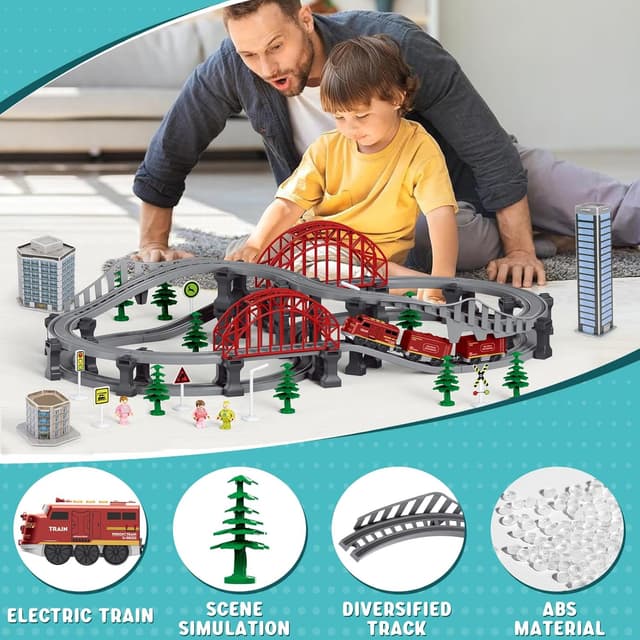 Detalle de XIAPIA Electric Train Set 128 pcs