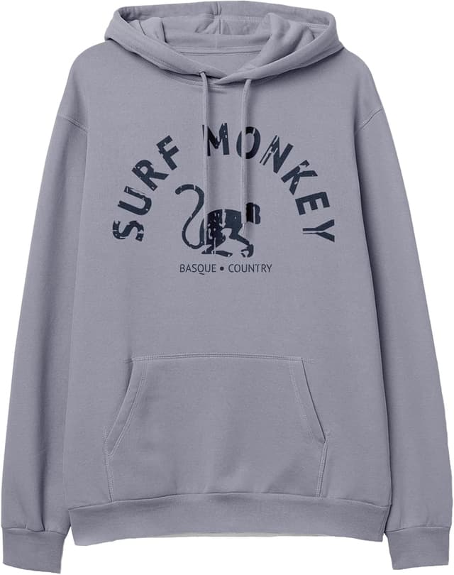 Detalle 2 de Surf Monkey Hoodie écologique à capuche en coton biologique GOTS (85% coton bio, 15% polyester recyclé)