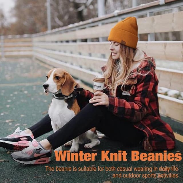 Detalle de DRESHOW Satin Lined Beanie Hat – Unisex knitted skull cap with silky lining