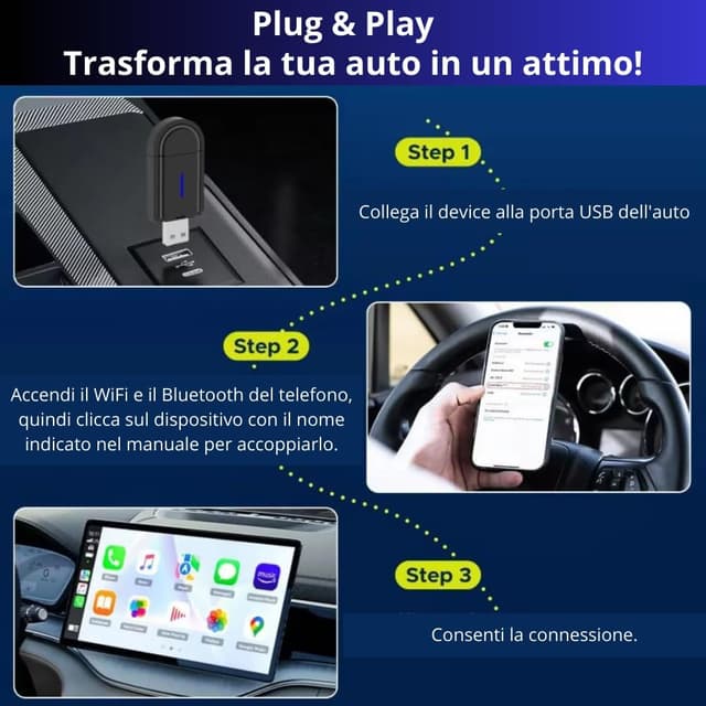 Detalle de soleilx Adattatore Carplay Android Auto 5.8 GHz
