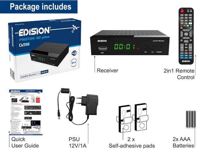 Thumbnail 5 de EDISION Proton S2 Plus Satellitenreceiver Full HD