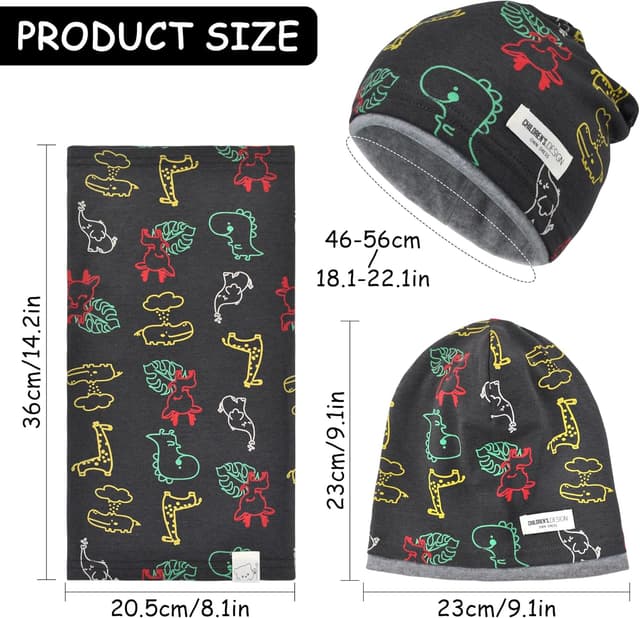 Detalle 2 de Kinder Beanie Mütze Set 2-8 Jahre