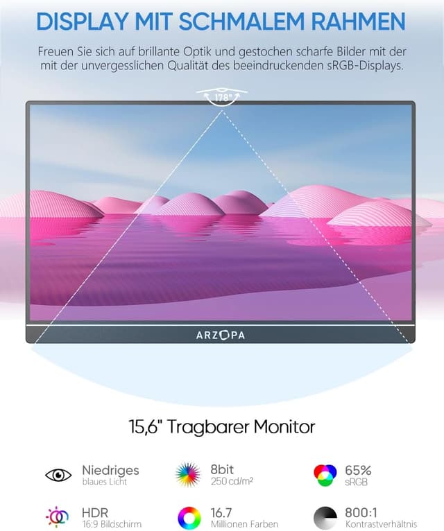 Detalle de ARZOPA A1 Tragbarer Monitor 15,6"