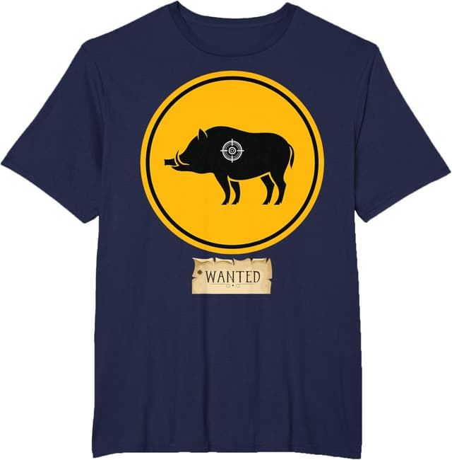 Detalle de Maglietta caccia al cinghiale divertente