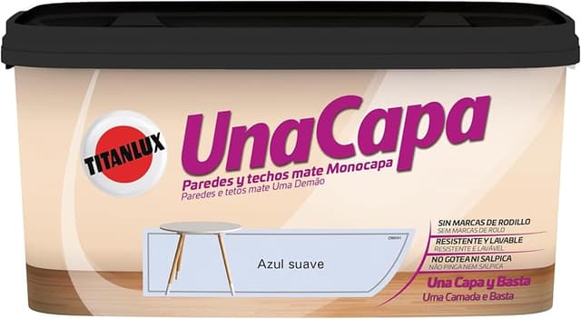 Detalle de Tn.una Capa Azul Suave 4l pintura 4 l