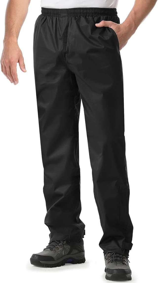 Detalle de iCreek Men’s Waterproof Rain Pants (Over Pants) — Windproof Lightweight Rain Housings for Hiking, Work, Golf & Fishing
