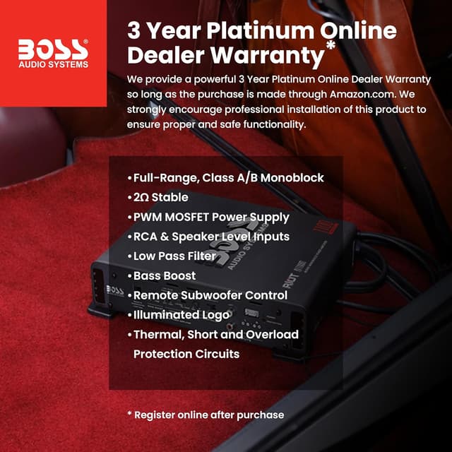 Detalle 2 de BOSS R1100M Car Amplifier 1100W 🔊