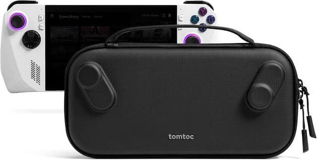 Detalle de tomtoc Protective Case for ROG Ally X and ROG Ally – slim hard shell travel bag, shockproof, black