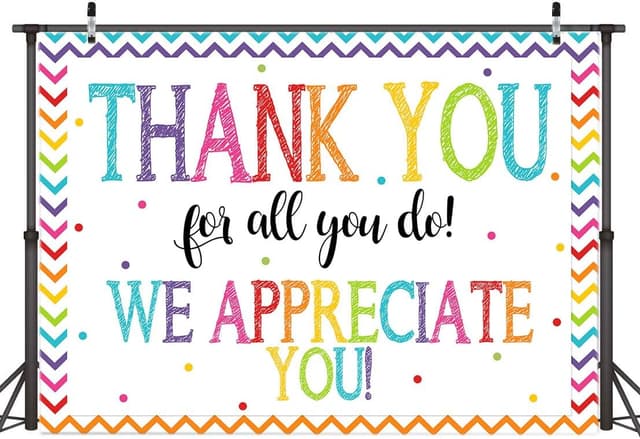 Detalle 2 de AIIKES 7x5FT “Thank You for All You Do” backdrop for teachers, nurses, doctors & more (studio party prop)