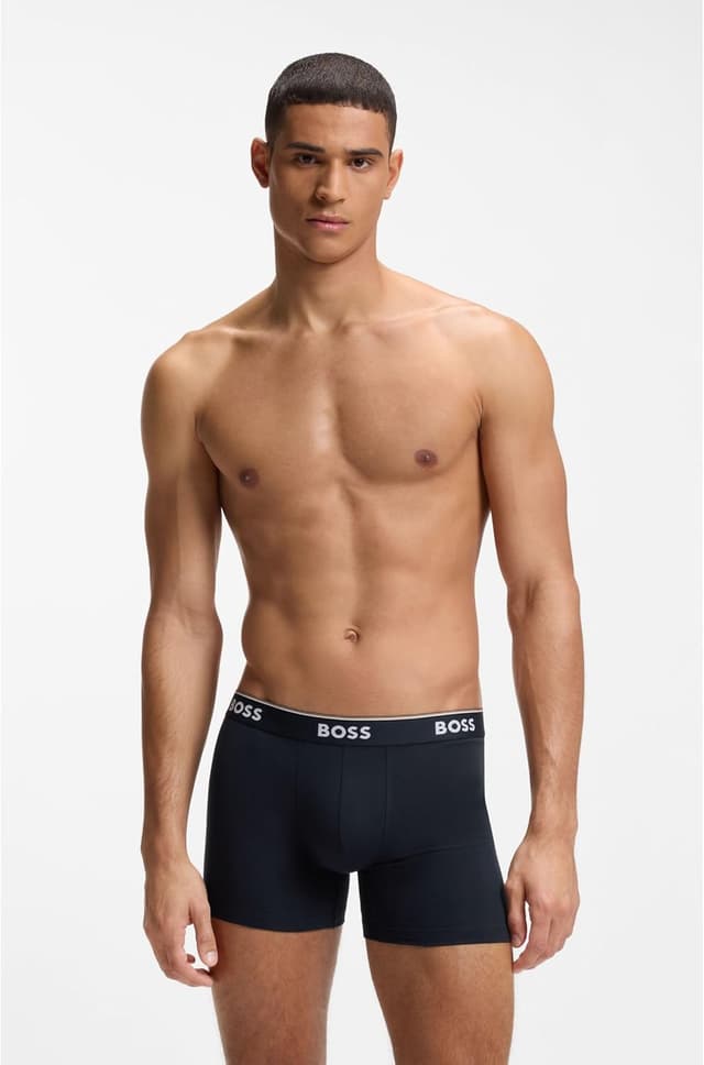Detalle 2 de BOSS Boxer long en coton stretch – lot de 3 (Power Lot de Trois)