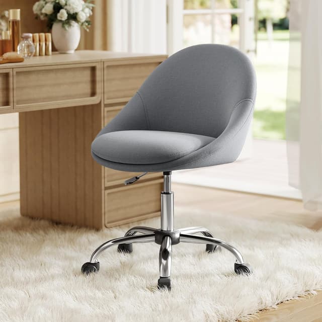 Detalle de SONGMICS Homeoffice- & Schminkstuhl OBG020G05 (höhenverstellbar, 360° drehbar, ohne Armlehnen)